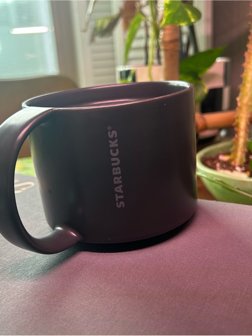 Starbucks Matte Black Ceramic Mug with Subtle Logo
